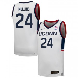 Braylon Mullins UConn #24 White High School Jersey | Men Basketball Elite Athletic Fit 85719064