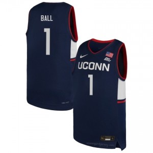 Solo Ball #1 UConn Huskies Navy Basketball Jersey | Men Premium Stitched NCAA Gear 18817576