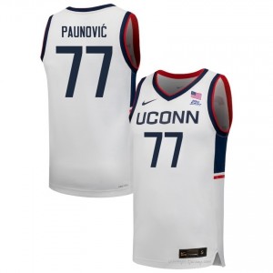 UConn Uros Paunovic #77 White Exclusive University Jersey | Men Gameday Basketball Apparel 71962009