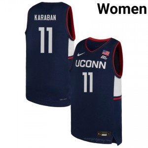 #11 Alex Karaban Huskies Navy Women NCAA Basketball Jersey | Premium Championship Gear 67497784