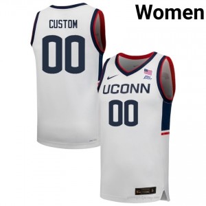 UConn Huskies Custom #00 White Exclusive High School Jersey | Women Gameday Basketball Apparel 97540118