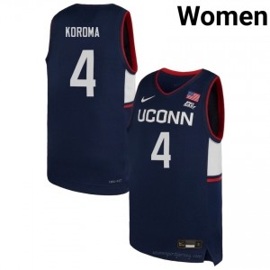 Dwayne Koroma #4 Huskies Navy Basketball Jersey | Women Premium Stitched NCAA Gear 49255672