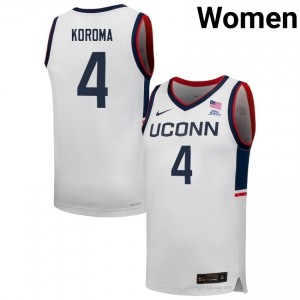 UConn Huskies Dwayne Koroma #4 White Exclusive High School Jersey | Women Gameday Basketball Apparel 55609965
