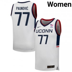 Uros Paunovic UConn Huskies #77 White NCAA Jersey | Women Basketball Elite Athletic Fit 29669072