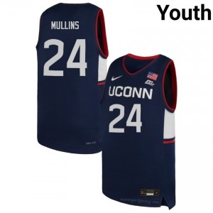 #24 Braylon Mullins UConn Navy Youth NCAA Basketball Jersey | Premium Championship Gear 15498693