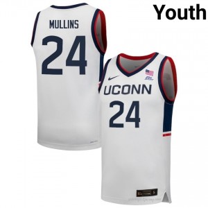 Braylon Mullins Huskies #24 White Player Jersey | Youth Basketball Elite Athletic Fit 89744374