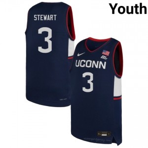 Jaylin Stewart #3 UConn Navy Basketball Jersey | Youth Premium Stitched NCAA Gear 54393822