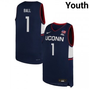 Solo Ball #1 UConn Navy Basketball Jersey | Youth Premium Stitched NCAA Gear 55687621