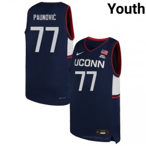 Uros Paunovic #77 UConn Navy Basketball Jersey | Youth Premium Stitched NCAA Gear 61026497